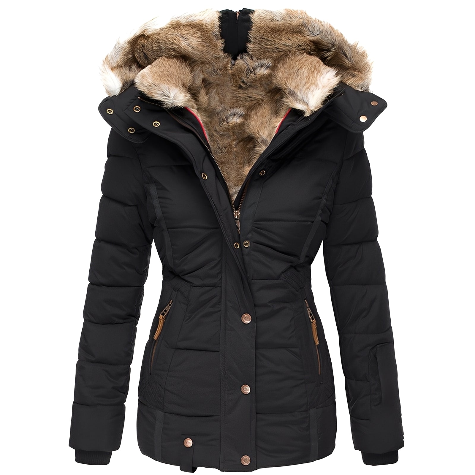 OLIVIA™ – Casaco slim-fit elegante com gola de pelo