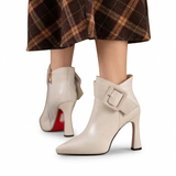 Constança | Botins de Salto Alto com Fivela