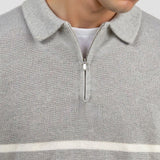 Constantino - Sweater Meio Zíper Listrado