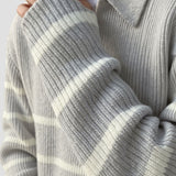 Constantino - Sweater Meio Zíper Listrado