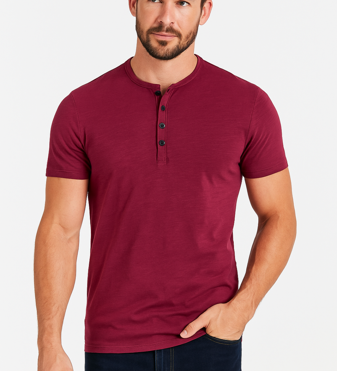 Camisa Henley - Gola com Botões