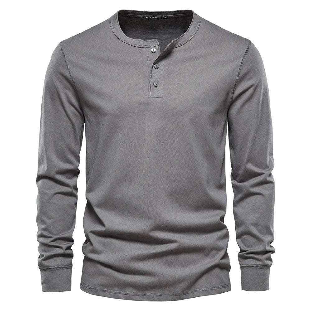 Camisa Henley - Mistura Suave Respirável