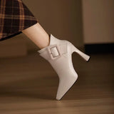 Constança | Botins de Salto Alto com Fivela
