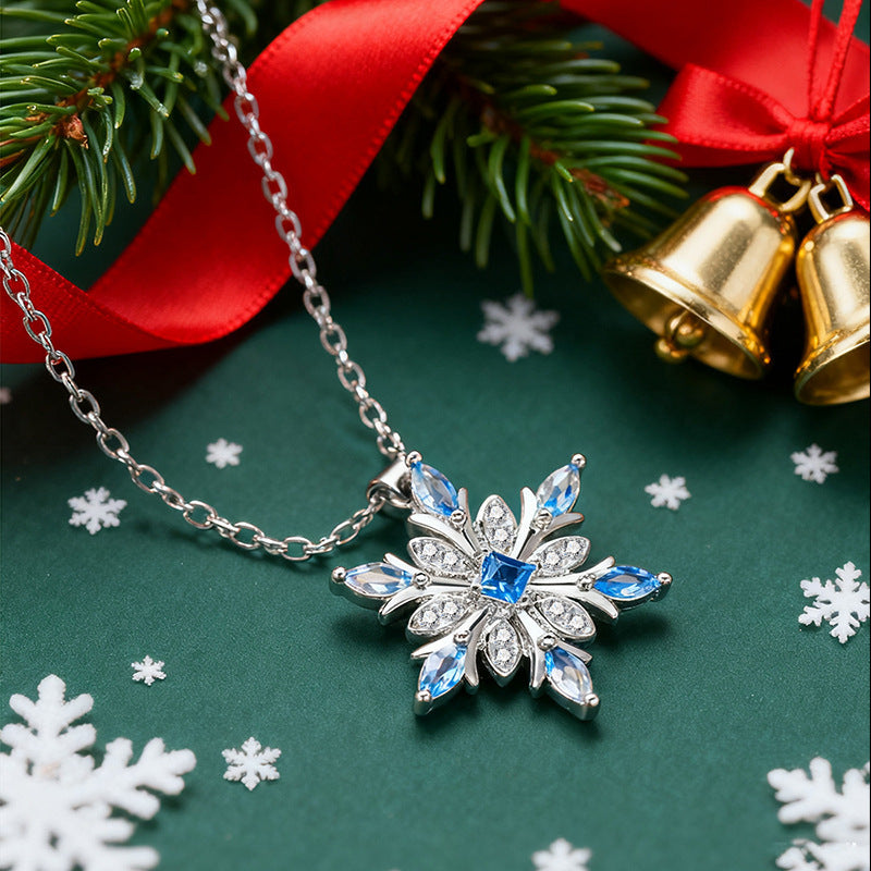 Colar Floco de Neve Azul