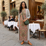 Rafaela – Vestido longo elegante com casaco a condizer