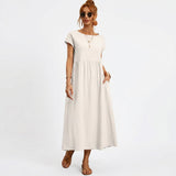 Inês | Vestido Midi em Algodão com Bolsos