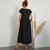 Inês | Vestido Midi em Algodão com Bolsos