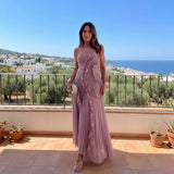 Leonor | Vestido Plissado com Folhos Elegante