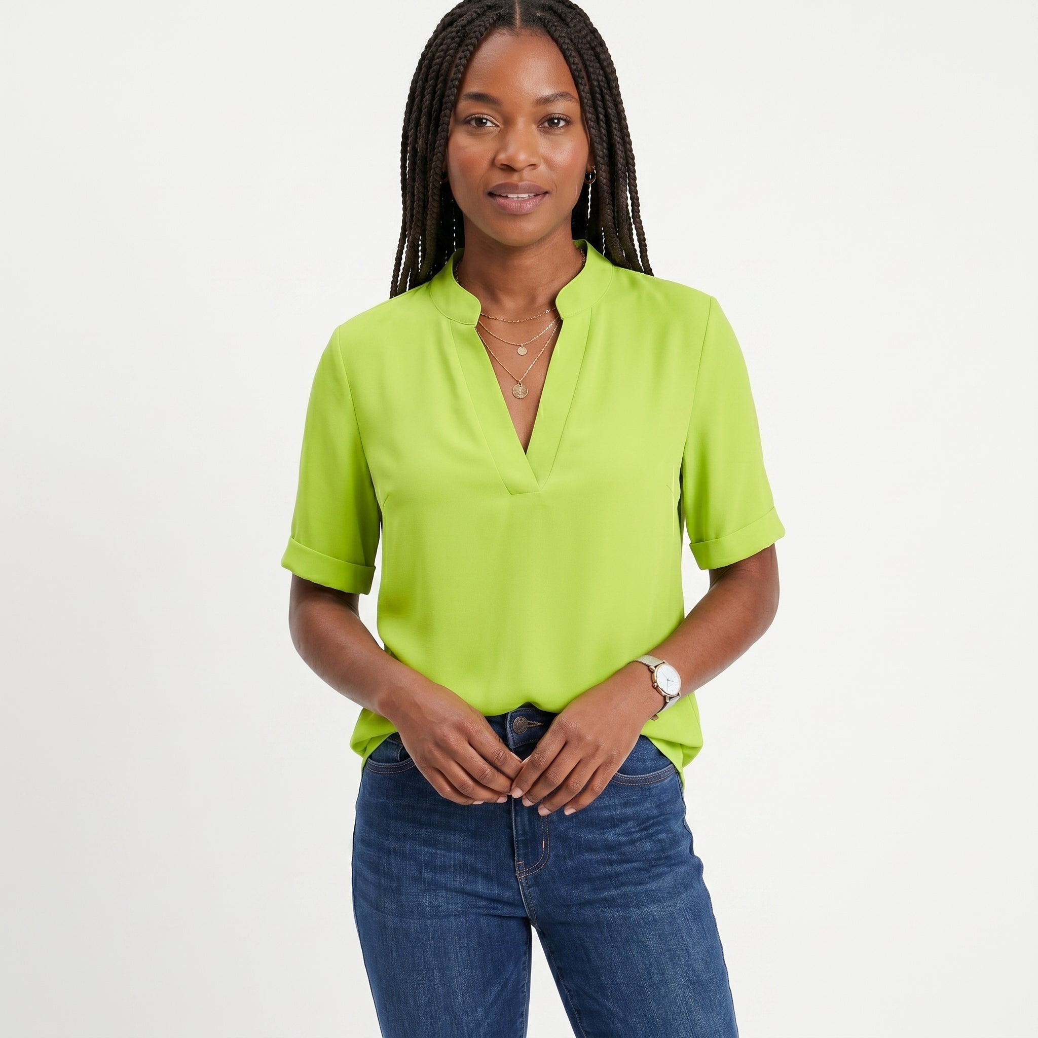 Célia - Blusa Fluida Decote em V